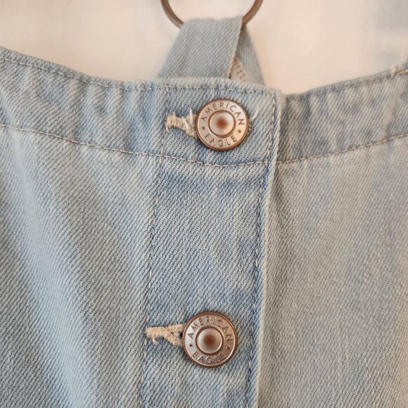 American Eagle Jean Denim Jumper Overalls Summer Dress Women's S - Picture 5 of 10